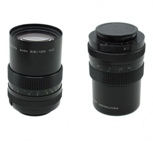 Фотообъектив «Pentacon 2/8/135 MC», со светофильтрами ЖЗ 55×0,75, футляр