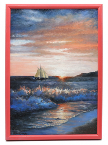 Картина «Последние лучи», масло/холст на картоне, 22×32 см