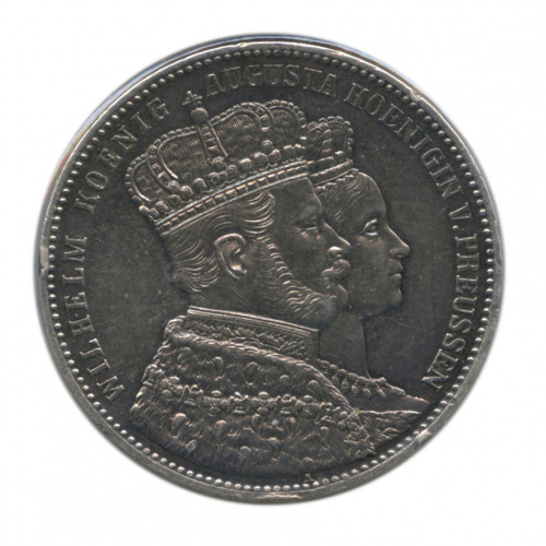 1 талер — Коронация Вильгельма I и Августы, Пруссия, в холдере 1871