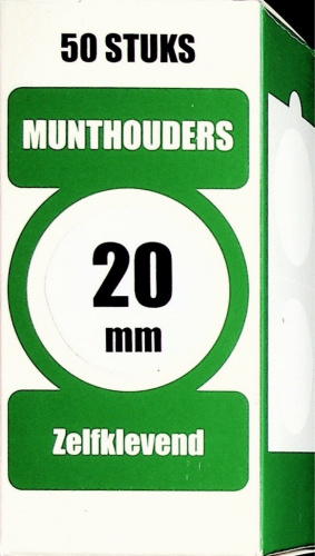 Лот холдеров для монет «Munthouders Zelfklevend» (Ø 20 мм, 50 шт.)