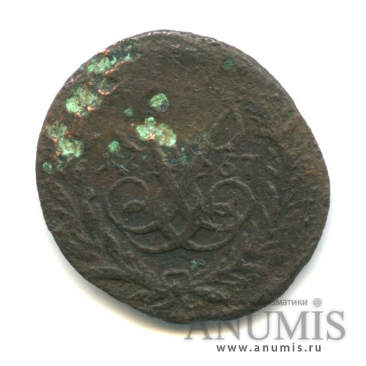 Полушка (¼ копейки) 1757 — (¼ копейки) - Вензель императрицы Елизаветы