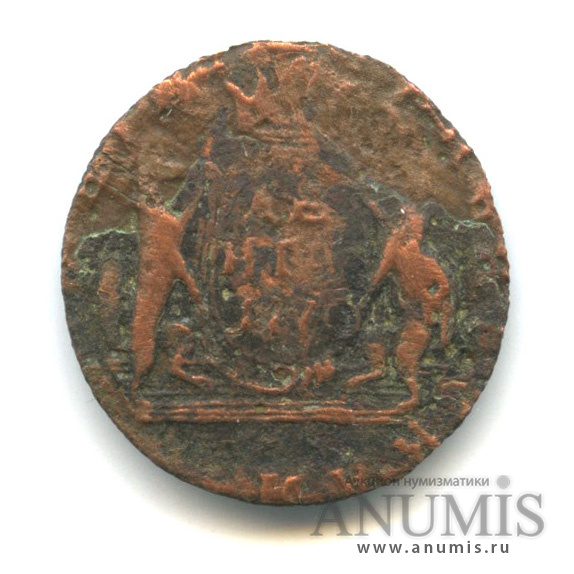 Деньга 1770 КМ — (½ копейки) - Сибирская монета. Биткин-1177