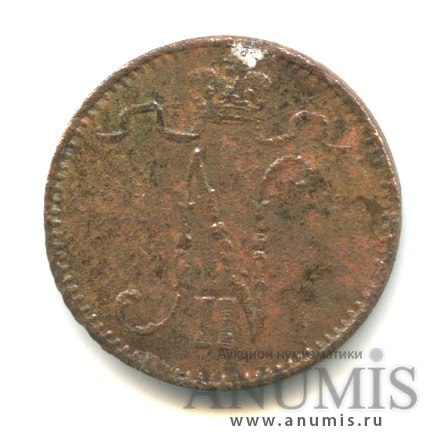 1 пенни 1902 — Для Финляндии. Вензель Николая II