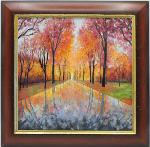 Картина «Осенние мотивы», 28×28 см, масло, холст (на картоне)