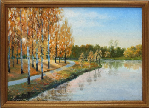 Картина «Сентябрьский вечер», 22×32 см, масло, холст (на картоне)