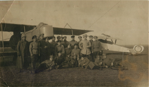 Фотография «Авиаторы», Действующая армия Первой Мировой Войны, 17×10 см
