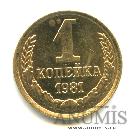 1 копейка 1981 — Штемпельный блеск