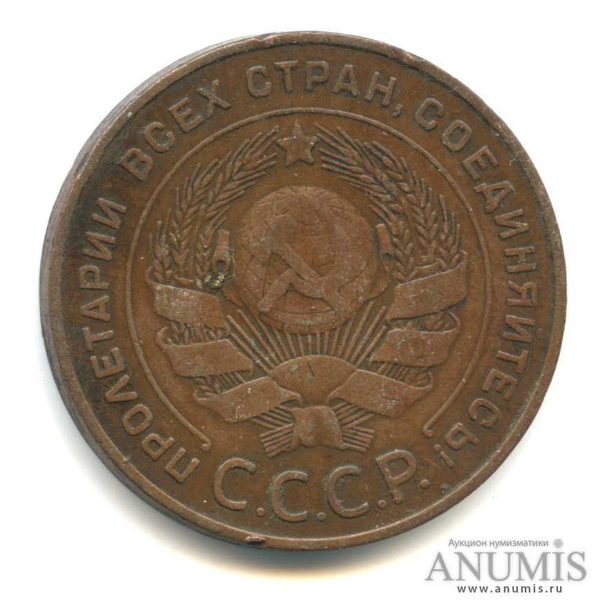 5 копеек 1924 — Гурт гладкий