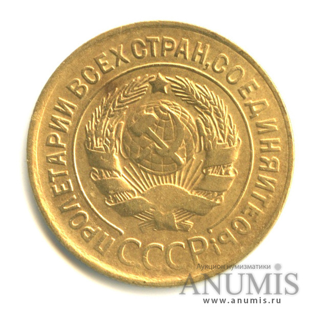 3 копейки 1929 — Венок 7 лент. Круговая надпись