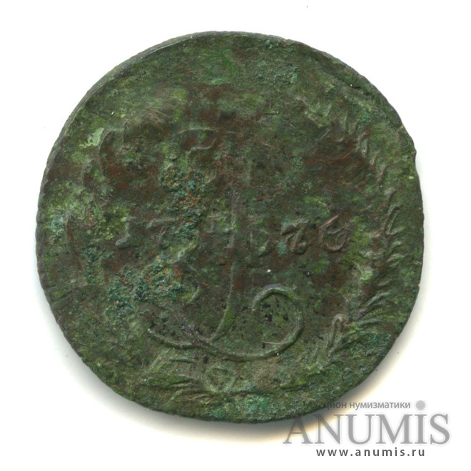 Деньга 1770 ЕМ — ½ копейки