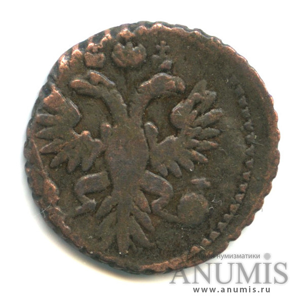 Полушка (¼ копейки) 1731 — (¼ копейки) - Орел 1730 г. Перегравировка, двойное гурчение (Орел 1730 г.)
