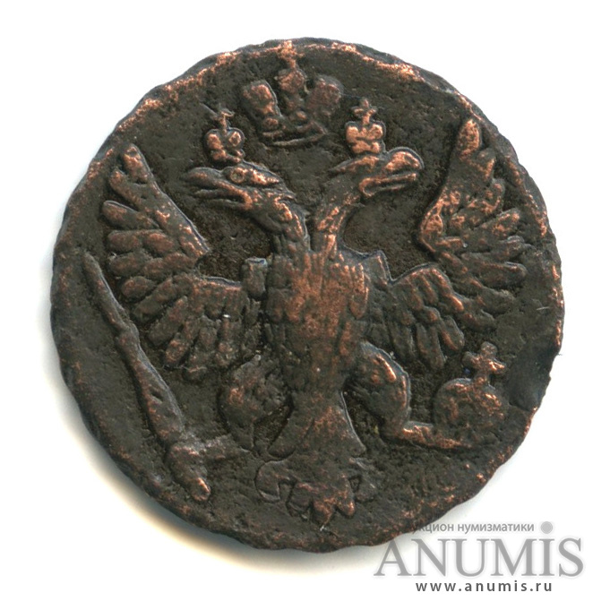 Деньга 1748 — (½ копейки) - Орел г. Хвост шире (Орел 1748 г.)