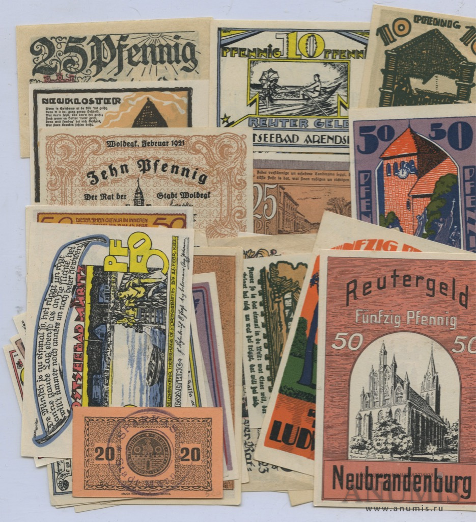 Лот банкнот Германии (нотгельды), 28 шт. Германия. Лот №3277. Аукцион ...