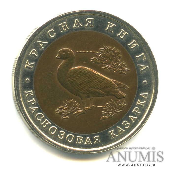10 рублей 1992 ЛМД — Краснозобая казарка
