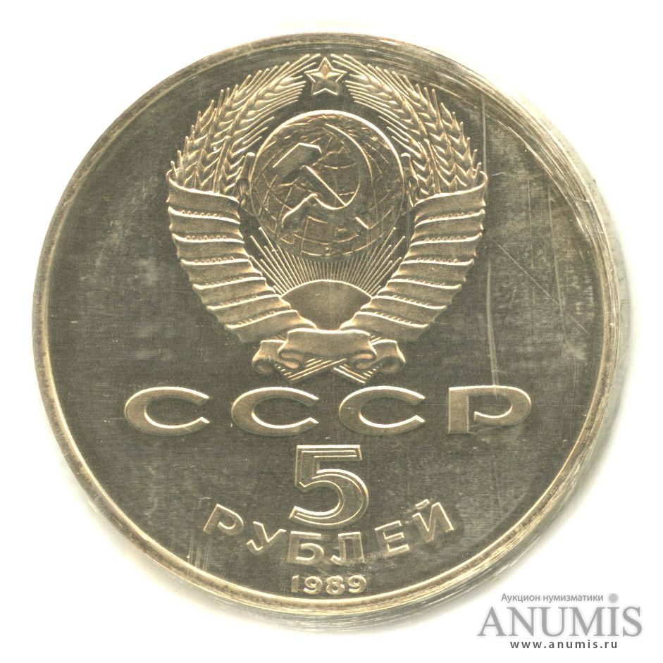 5 рублей 1989 — Регистан, в запайке
