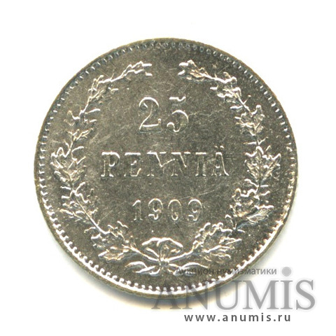 25 пенни 1909 L — Для Финляндии