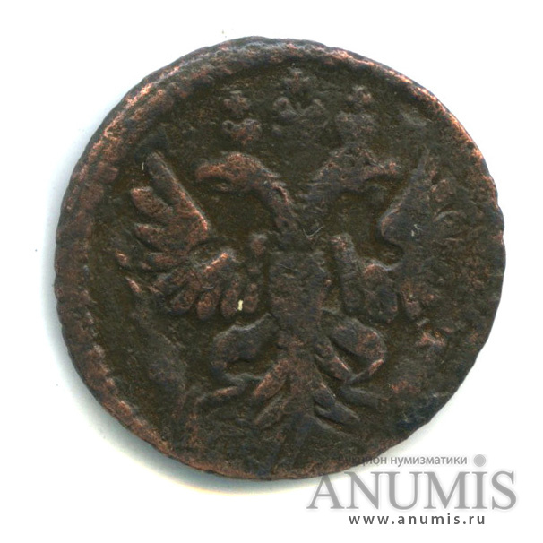Полушка (¼ копейки) 1731 — (¼ копейки) - Орел 1730 г, медуза (Орел 1730 г.)