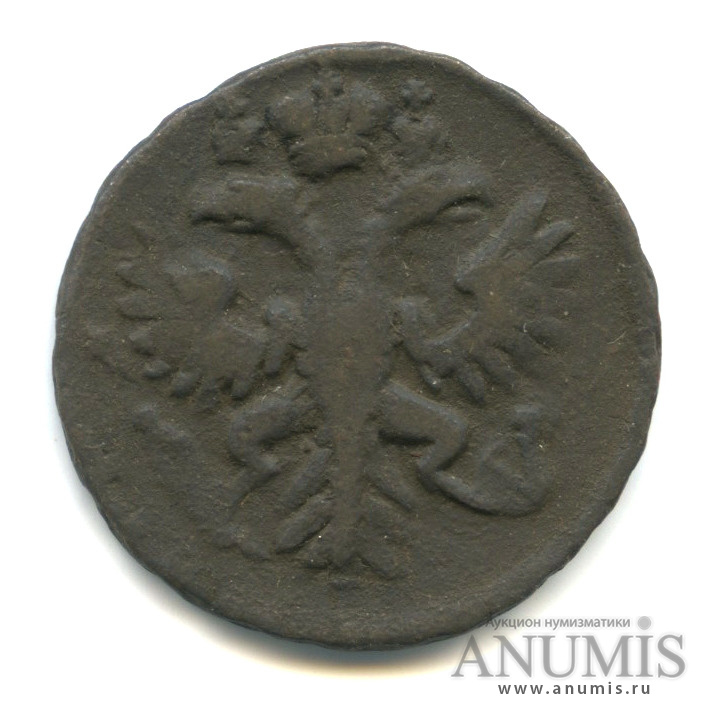 Деньга (½ копейки) 1731 — (½ копейки) - Орел 1730 г. Над годом 2 черты (Над годом 2 черты)