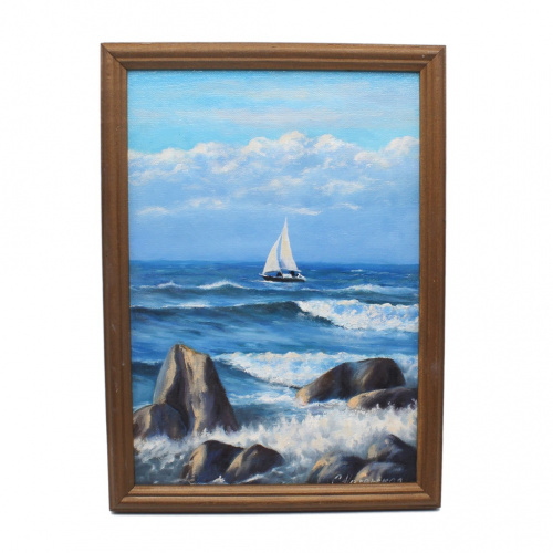 Картина «К берегу», 22×32 см, масло, холст (на картоне)