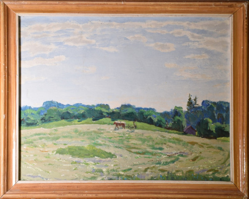 Картина «Луг», Евлентьев Борис Константинович, масло на картоне, 50×60 см 1950-е