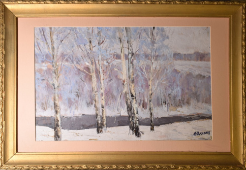 Картина «Весна в лесу», Евлентьев Борис Константинович, масло на картоне, 45×56 см 1970-е