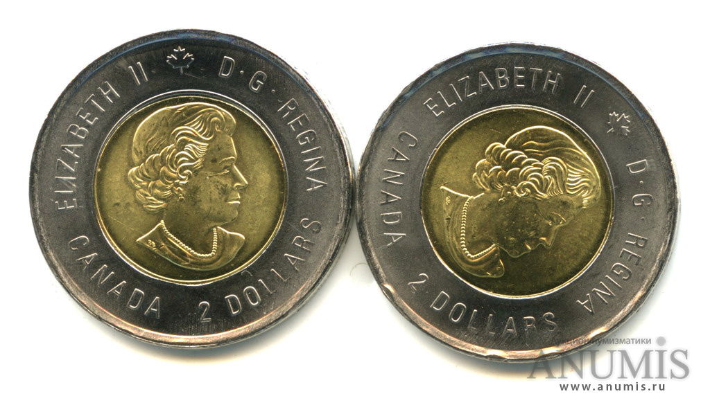 Лот монет 2 доллара - Художник Билл Рид 2020 года (Канада) #2.