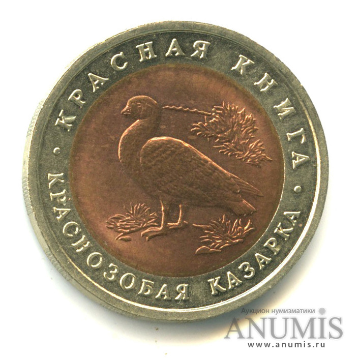 10 рублей 1992 ЛМД — Краснозобая казарка