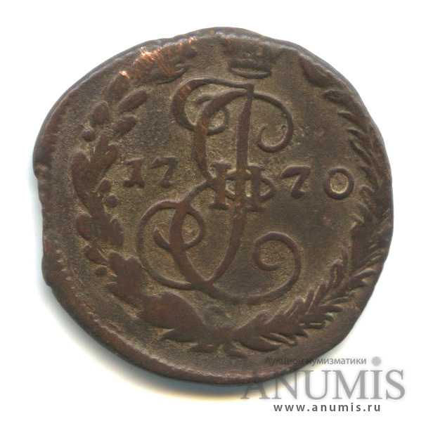 Деньга 1770 ЕМ — ½ копейки