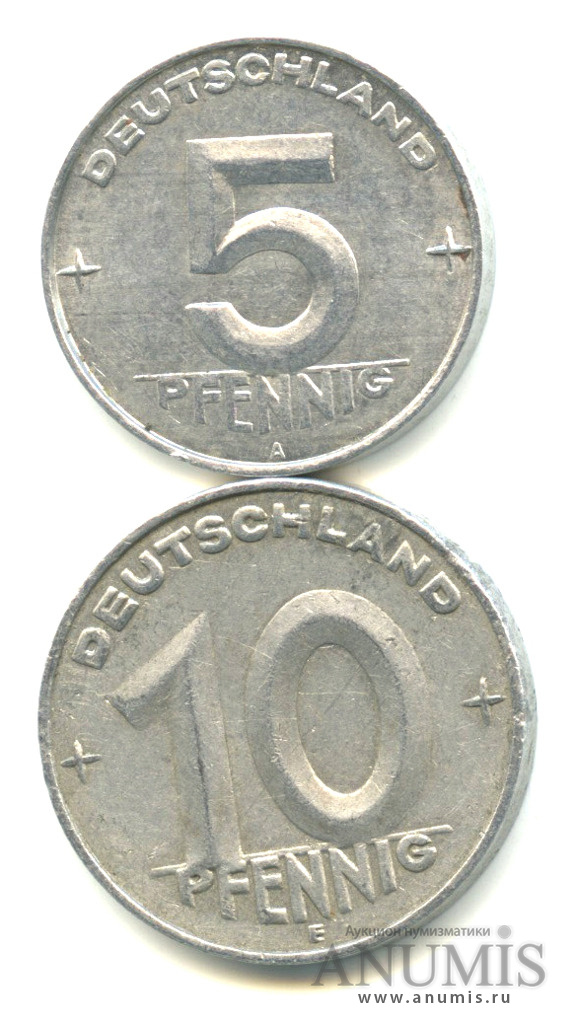 1952 1953. 10 пфеннигов 1952. е аукцион.