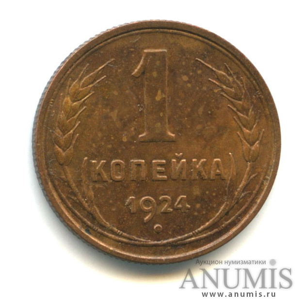 1 копейка 1924 — Гурт рубчатый