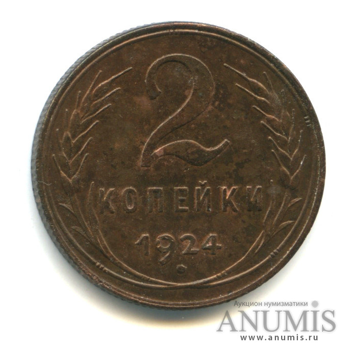 2 копейки 1924 — Гурт рубчатый