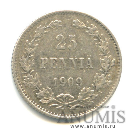 25 пенни 1909 L — Для Финляндии