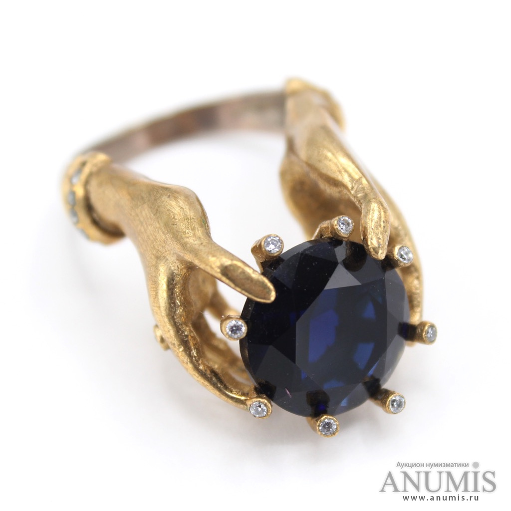 Кольцо «Перстень женский с синим камнем» серебро. Лот №5398. Аукцион №195. – ANUMIS