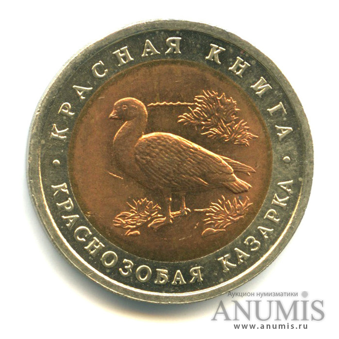 10 рублей 1992 ЛМД — Краснозобая казарка