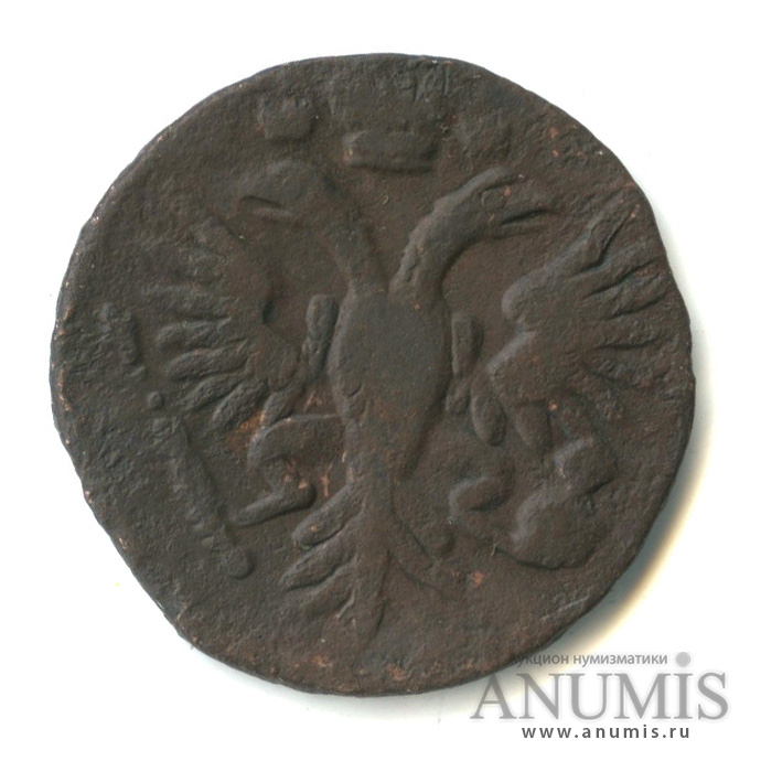 Деньга (½ копейки) 1731 — (½ копейки) - Орел 1730 г. Над годом 2 черты (Над годом 2 черты)