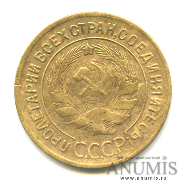 3 копейки 1929 — Венок 7 лент. Круговая надпись