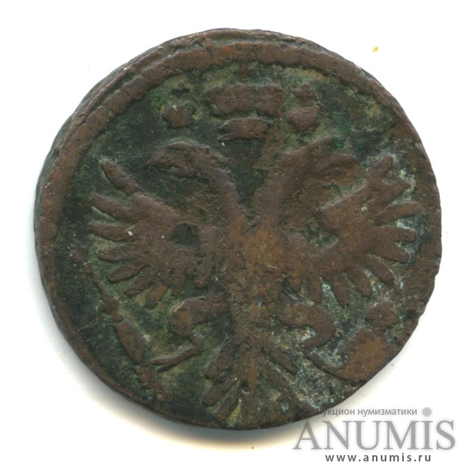 Деньга (½ копейки) 1731 — (½ копейки) - Орел 1730 г. Над годом 2 черты (Над годом 2 черты)