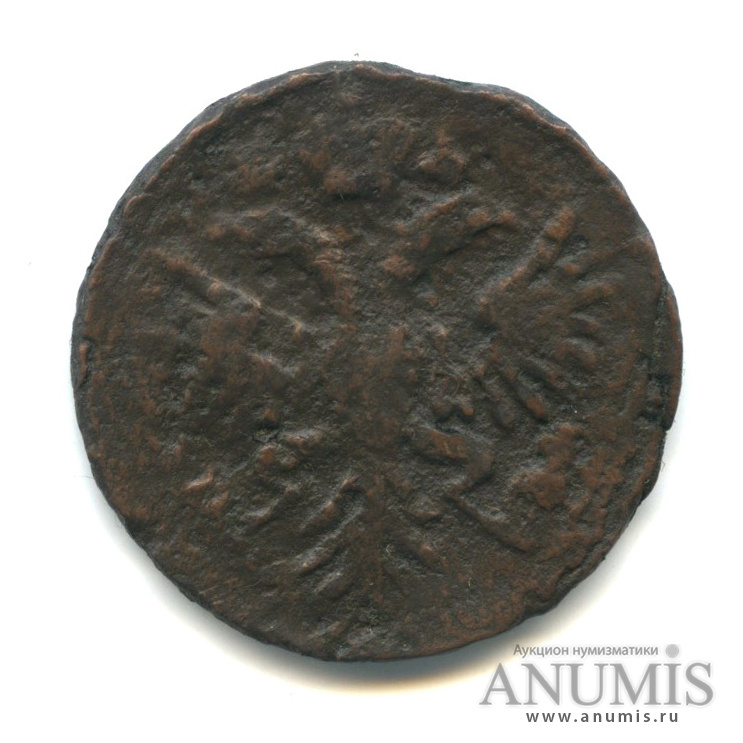 Деньга (½ копейки) 1731 — (½ копейки) - Орел 1730 г. Над годом 2 черты (Над годом 2 черты)