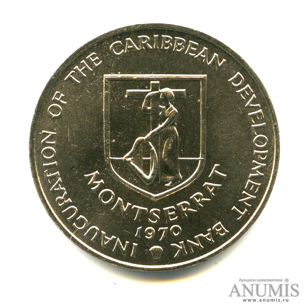4 Доллара монета. Монсеррат 4 доллара 1970. Доллар в 1970 году. Карибский банк развития.