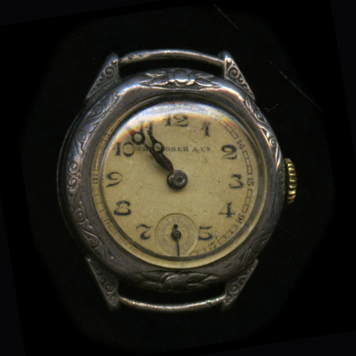Часы женские, рабочие, корпус из серебра 900 пробы, «H Moser & C», 2,7 см