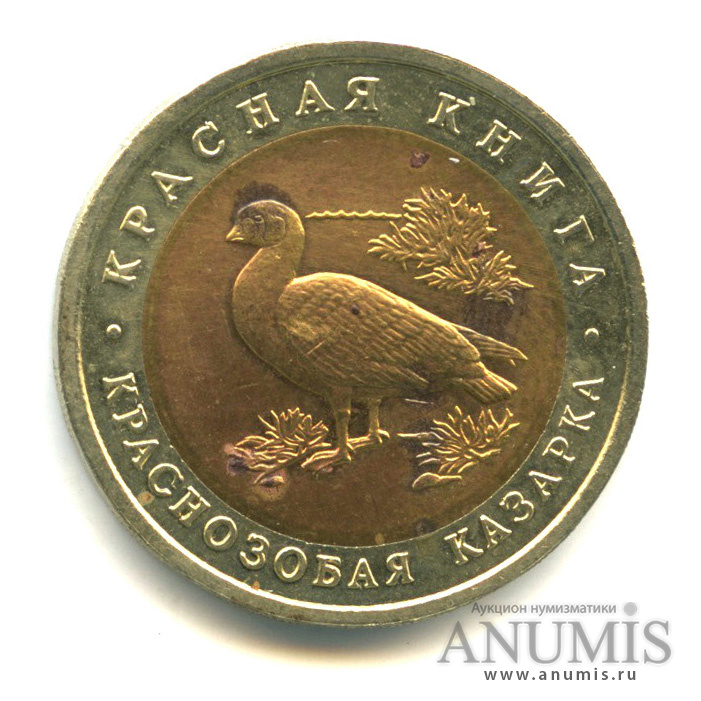 10 рублей 1992 ЛМД — Краснозобая казарка