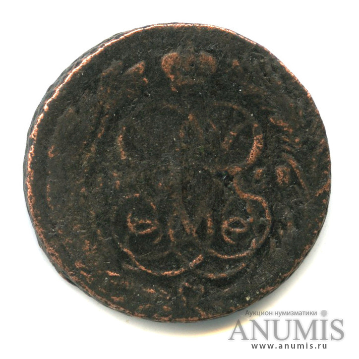 1 копейка 1758 — Вензель императрицы Елизаветы