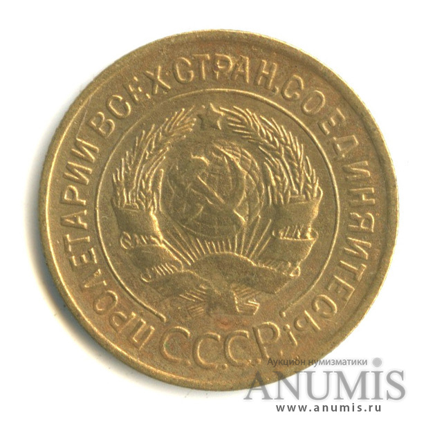 3 копейки 1929 — Венок 7 лент. Круговая надпись