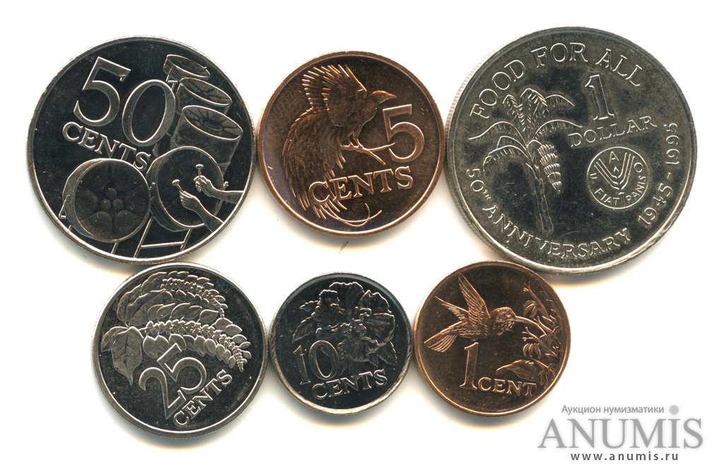06 долларов. Тринидад и Тобаго 1 цент, 2005.