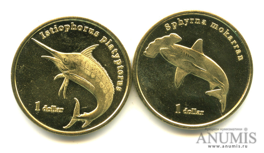 Сколько валют стоит акула. Кокосовые острова 5 доллар 2004. долларовая акула.