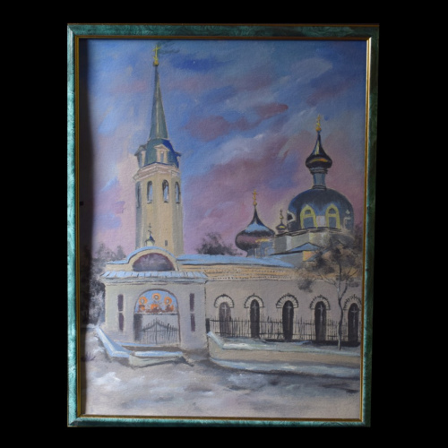 Картина «Новоладожский монастырь». Автор: Галина Гусева. Масло, картон. Размер 33×43 см