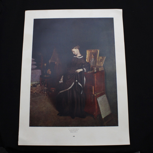Репродукция картины «П.А. Федотов. Вдовушка 1851 г.» Размер листа 26×34,5 см