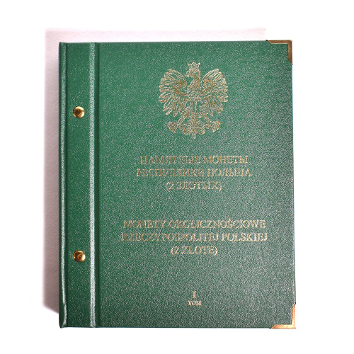 Альбом для монет «Памятные монеты Республики Польша (2 злотых), том I». Производитель: «Albo Numismatico». 6 листов на 86 ячеек. Размер 20×24 см. C 1995 по 2004