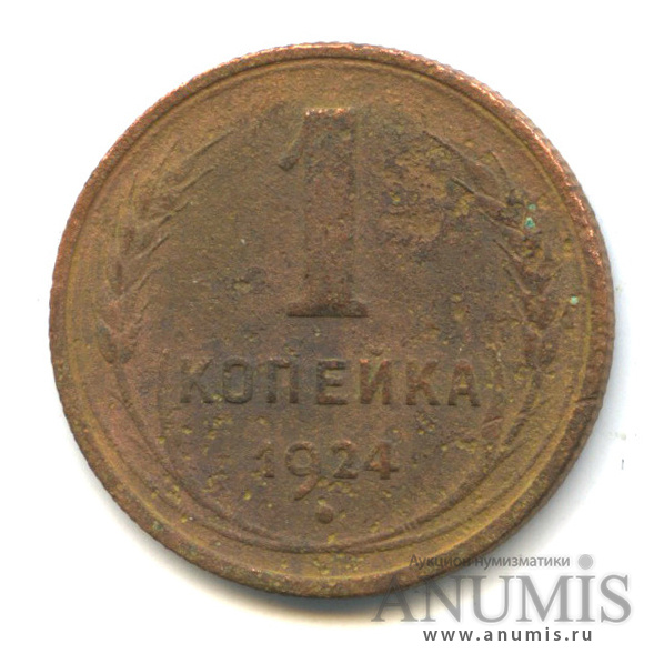 1 копейка 1924 — Гурт рубчатый