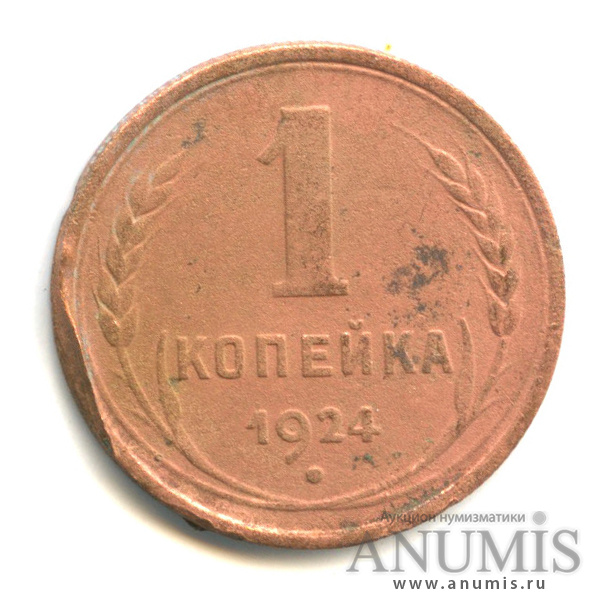 1 копейка 1924 — Гурт рубчатый